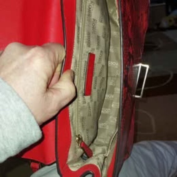 MICHAEL KORS "Bridgette" satchel shoulder bag python/snakeskin embossed leather - Picture 8 of 12